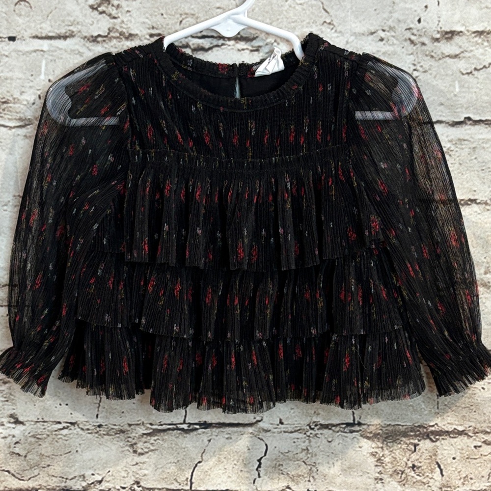 GAP Black and Red Ruffled Baby Blouse